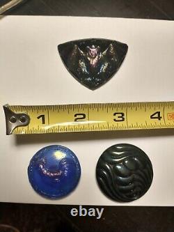 Rare Antique Vintage Victorian Mourning Black Carnival Glass Bat Hat Pin Funeral