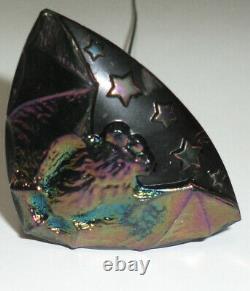 Rare Antique Vintage Victorian Mourning Black Carnival Glass Bat Hat Pin Funeral