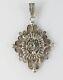 Rare Victorian Sterling Filigree Pendent With Flower & Memorial Compartment