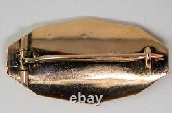 Small 10 kt Rose Gold MID-VICTORIAN Mourning Plaited Hair Pin Brooch B2342