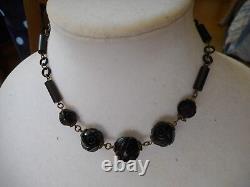 Stunning Victorian Whitby/Vulcanite Mourning Necklace