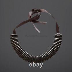 Superb! Antique Late Victorian Gutta Percha Whitby Jet Mourning Collar Necklace
