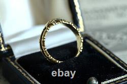 UNUSUAL ANTIQUE EARLY VICTORIAN ENGLISH 15K GOLD SCROLLING MOURNING RING c1840