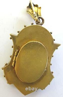 VICTORIAN LOCKET with PEARL ORNAMENT MOURNING PENDANT -Hair or Photo Locket