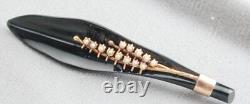 Victorian 10K Rose Gold Onyx Jet 13 Seed Pearl Mourning Pin Spectacular