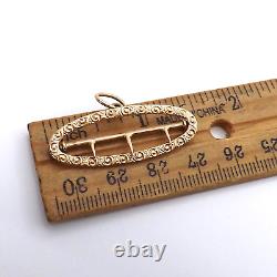 Victorian 10K Rose Gold Ribbon Holder Mourning Charm Pendant