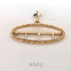 Victorian 10K Rose Gold Ribbon Holder Mourning Charm Pendant