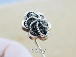 Victorian 10k Gold Woven Hair Mourning Stick Pin With Initials