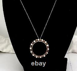 Victorian 14k Gold Onyx Pearl Mourning Photo Locket Pin/pendant, Mom & Child, 1.25