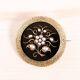 Victorian 14k Yellow Gold Pearls Black Enamel Engraved Work Mourning Pin Brooch