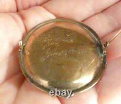 Victorian 1867-1870 14kt yellow gold mourning portrait brooch Stk#AU191