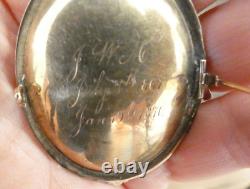 Victorian 1867-1870 14kt yellow gold mourning portrait brooch Stk#AU191