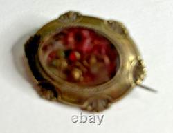 Victorian 9k Yellow Gold inside branch with gem Mourning Bow Pin Brooch