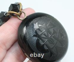 Victorian'Amity, Eternity, Infinity' Jet Mourning Black Memento Mori Locket TLC