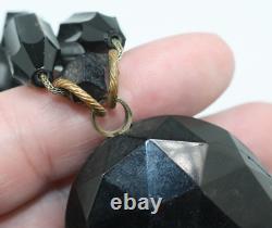 Victorian'Amity, Eternity, Infinity' Jet Mourning Black Memento Mori Locket TLC