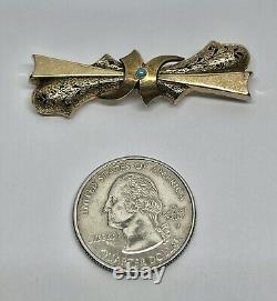 Victorian Edwardian Taille d'Epergne Momento Mori Mourning Turquoise Bow Brooch