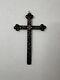 Victorian Era Black Etched Mourning Cross Pendant