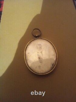 Victorian Era Ghost Mirror Mourning Pendant With Hair