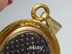 Victorian Etruscan Gold Washed Seed Pearl Hair Locket! Signed