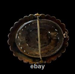 Victorian Garnet Mourning Brooch Pin Pendant Layered Cluster Antique