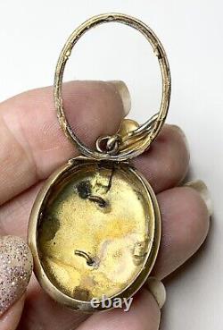 Victorian Gold Fill Locket, with Persian Turquoise, Mourning Jewelry