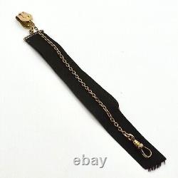 Victorian Gold Filled Black Mourning Ribbon Watch Fob Chatelaine
