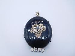 Victorian Mourning 14k Gold Enamel Photograph Picture Hair Pearl Locket Pendant