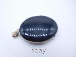 Victorian Mourning 14k Gold Enamel Photograph Picture Hair Pearl Locket Pendant