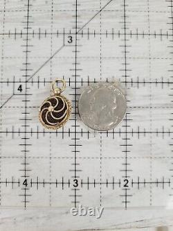 Victorian Mourning Hair 10K Yellow Gold Pendant Fob Small Layer Antique Pretty
