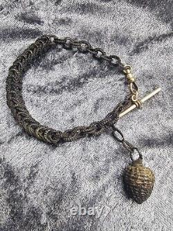 Victorian Mourning Hair Bracelet Gold Filled 1800s