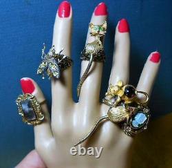 Victorian Mourning Hair RING Curlicues with Seed Pearls Under Glass GP SZ 7.5 OOAK