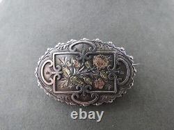 Victorian Mourning Woven Hair Brooch Sterling Silver British Hallmark Circa 1822