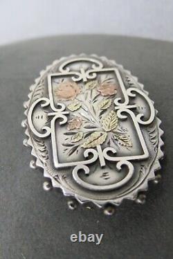 Victorian Mourning Woven Hair Brooch Sterling Silver British Hallmark Circa 1822