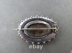 Victorian Mourning Woven Hair Brooch Sterling Silver British Hallmark Circa 1822