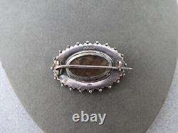 Victorian Mourning Woven Hair Brooch Sterling Silver British Hallmark Circa 1822