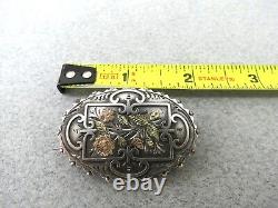 Victorian Mourning Woven Hair Brooch Sterling Silver British Hallmark Circa 1822