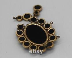 Victorian REPAIR 3 PC PIN BROOCH LOT Mourning ROSE GOLD ONYX JET SEED PEARLS