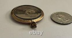Victorian Rolled Gold Double Sided Momento Mori Mourning Photo Locket 2 Photos
