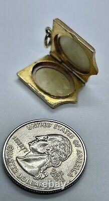 Victorian Rolled Gold Shield 5 Sided Shaped Swirls & Flowers Locket Pendant Fob