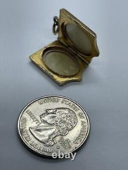 Victorian Rolled Gold Shield 5 Sided Shaped Swirls & Flowers Locket Pendant Fob