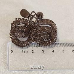 Victorian Scandinavian Hair Work Brooch Mourning Jewelry