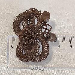 Victorian Scandinavian Hair Work Brooch Mourning Jewelry