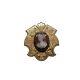Victorian Taille d'Epargne Enamel Gold Filled Cameo Pin Mourning Jewelry (B)