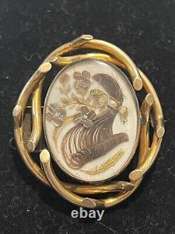 Victorian Unmarked 10k Mourning Brooch