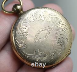 Victorian gold filled town watch case locket 3 frames hair man & woman photo tin