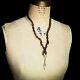 Victorian woven hair folk art necklace mourning jewelry brown 9kt gold koi fish