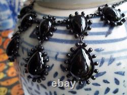 Vintage to now jet Necklace victorian unique Georgian style mourning black