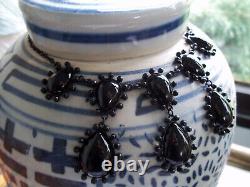 Vintage to now jet Necklace victorian unique Georgian style mourning black