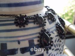 Vintage to now jet Necklace victorian unique Georgian style mourning black