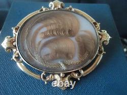 WOW Superb Victorian VERY LARGE 9ct Gold Mourning Hair Brooch c. 1870/1890s